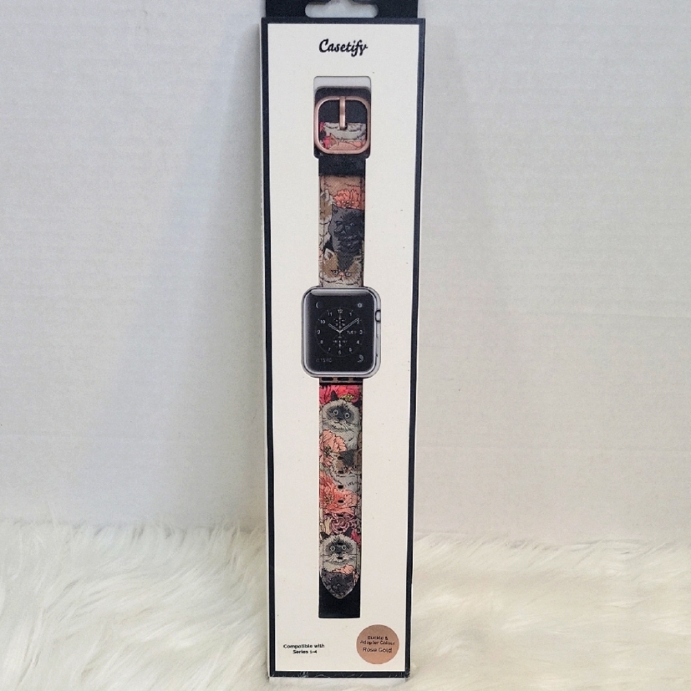CASETIFY Bracelet Apple Watch‎ Band with Cat Theme Pattern Series 1-4 NWOT
